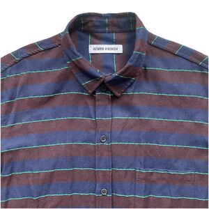 Henrik Vibskov Viscose Shirt Striped Button Front Small